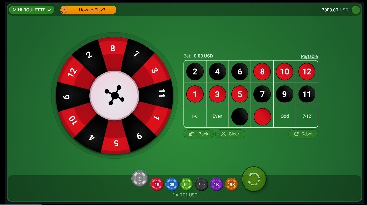 mini roulette bets