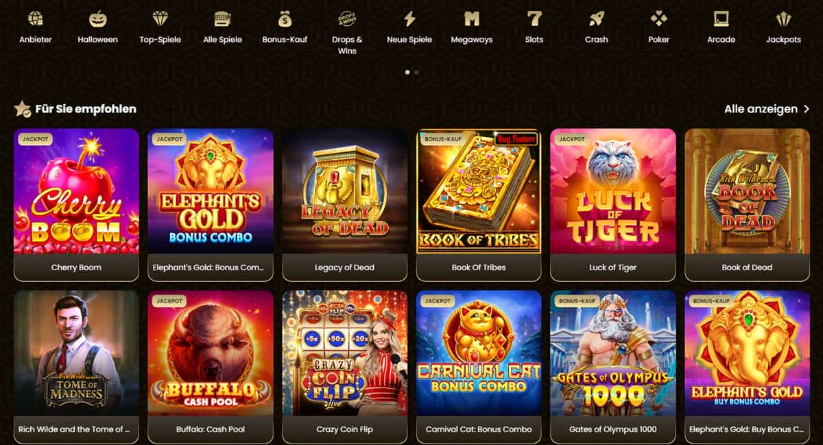 Online Casinos Spielauswahl