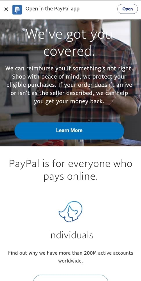 Paypal account