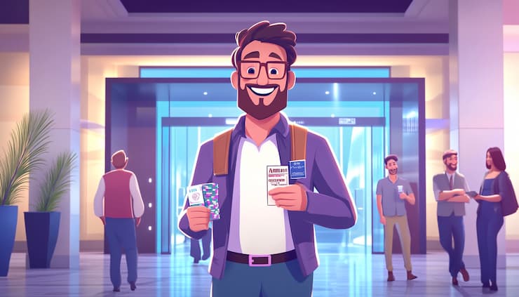 Happy gambler who follows the Cointelegraph guidelines for responsible gambling.
