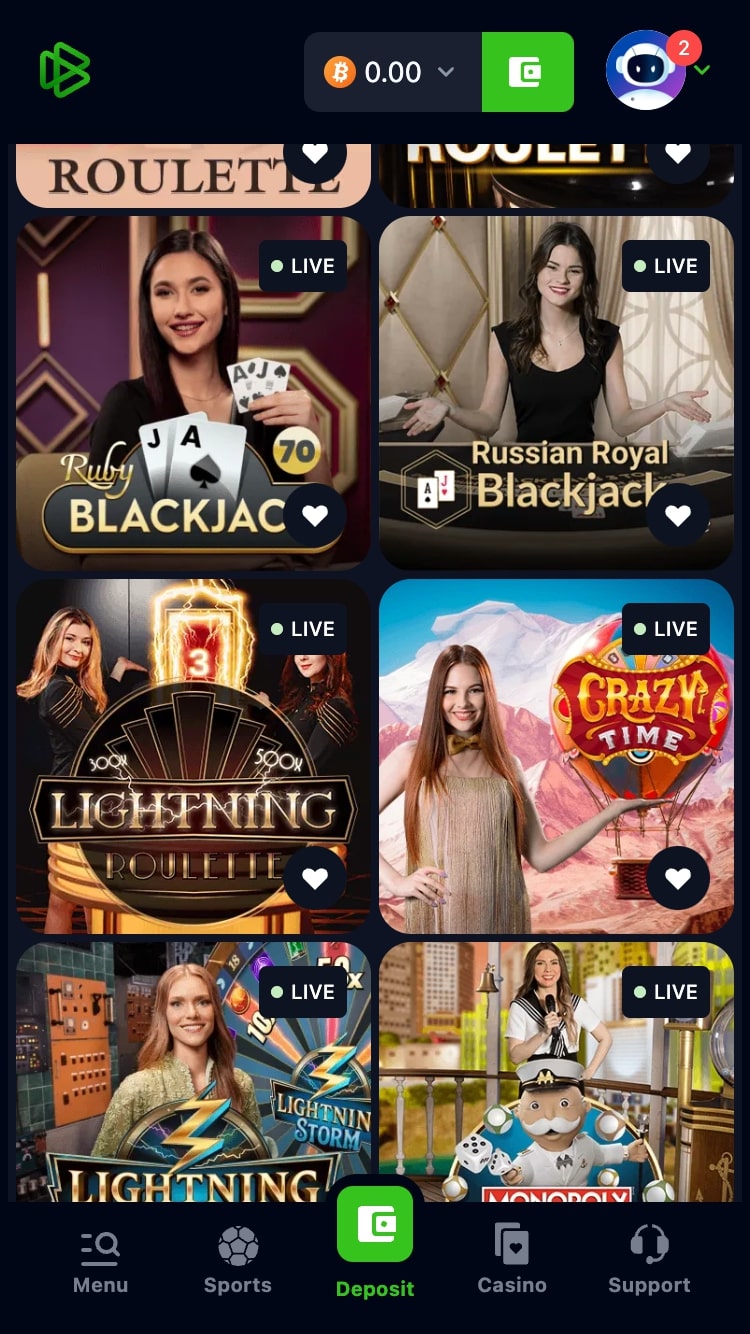 Bets.io blackjack games