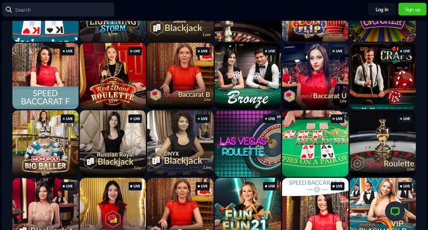 live casino games available at bets.io