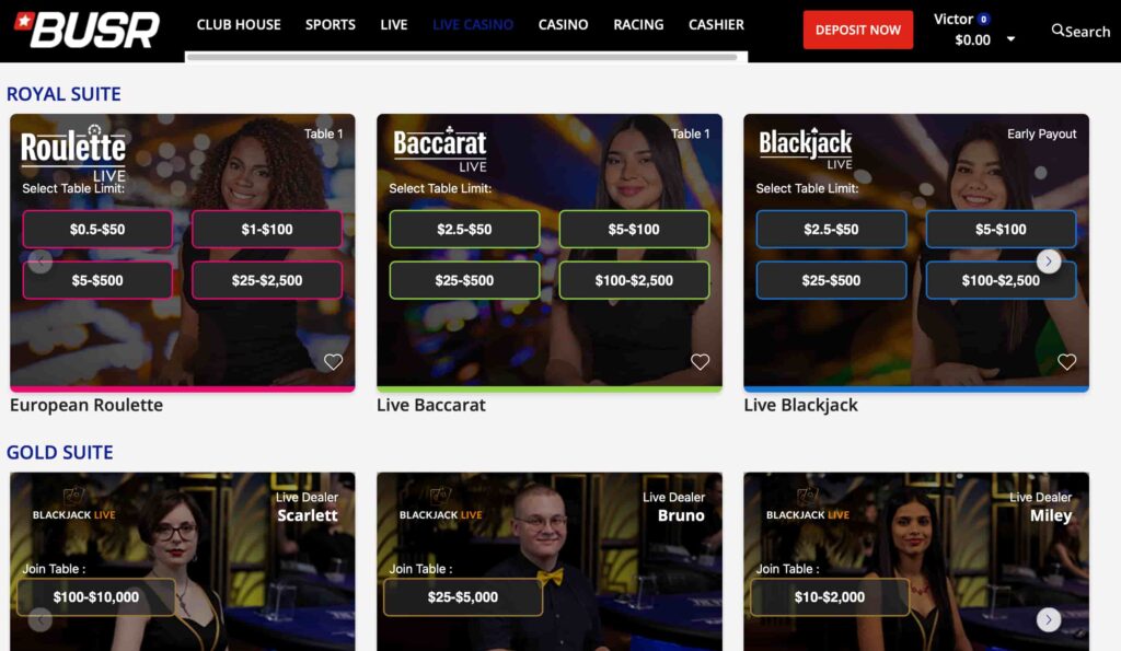 BUSR casino game library