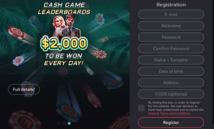 sign up process coinpoker
