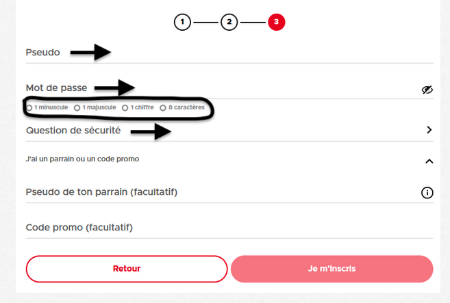 comment s'inscrire sur un nouveau site de casino en ligne - etape 2