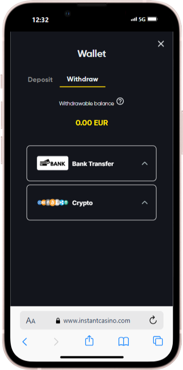 uitbetalen bij het crypto casino instant casino