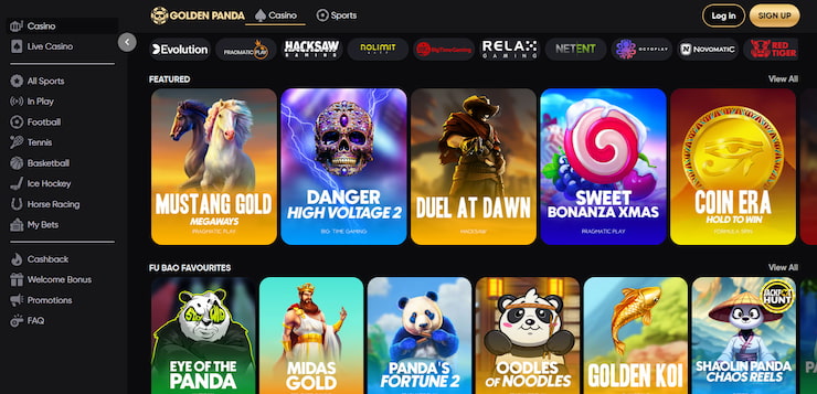 Featured games at Golden Panda fast withdrawal casino