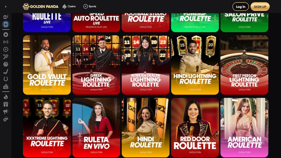 golden panda roulette games