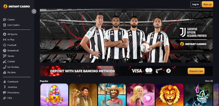 Instant Casino homepage