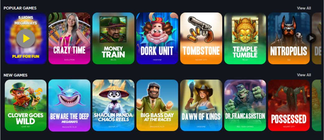 games available at instant casino