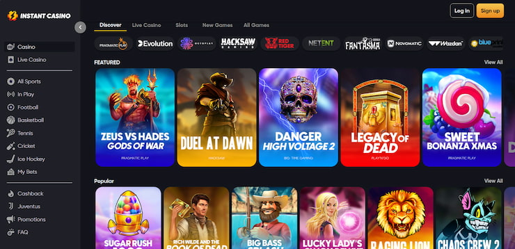 Instant Casino fastest withdrawal casino frontpage