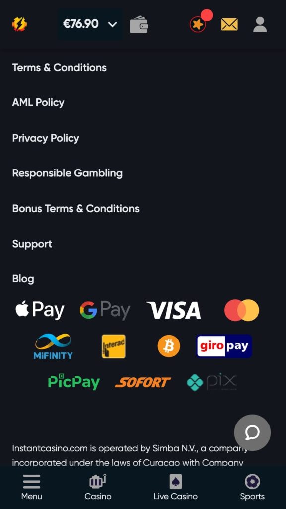 Online casino banking methods