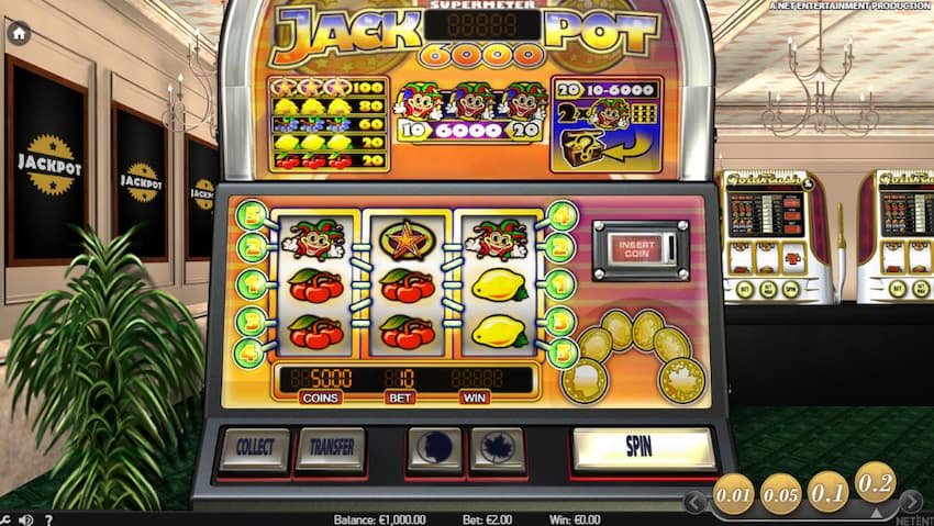 Jackpot 600 slot game layout.