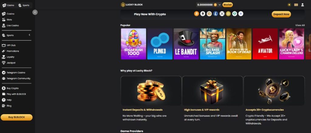 lucky block casino promotions and slot games