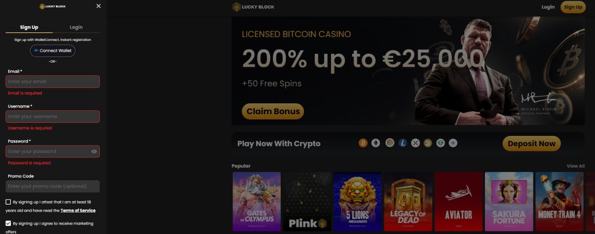 How to register at Lucky Block
