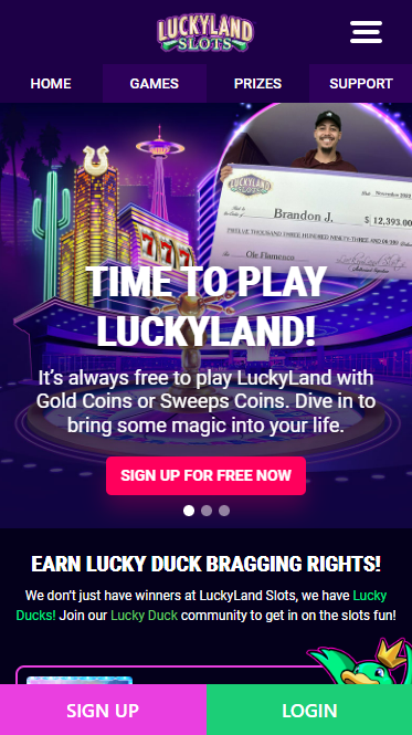 luckyland homepage