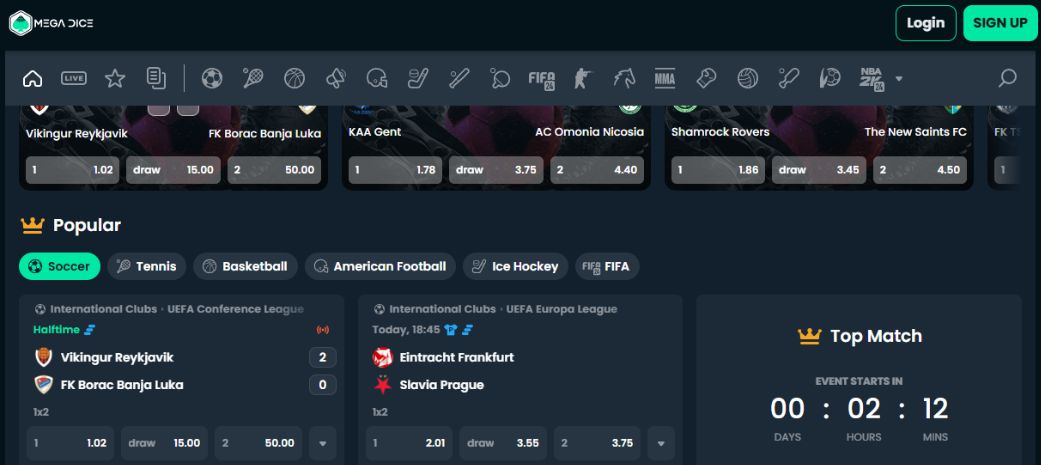 sports betting at mega dice