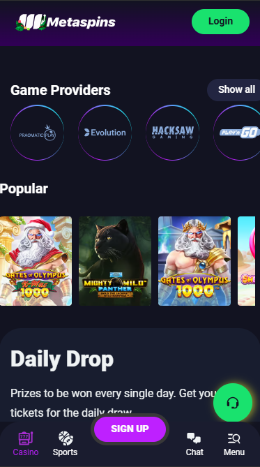 casino games available at Metaspins