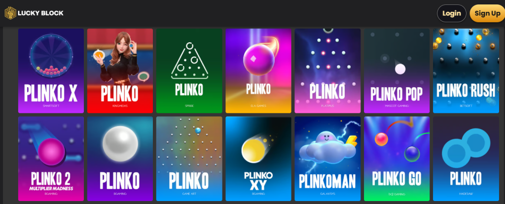 Plinko na Lucky Block
