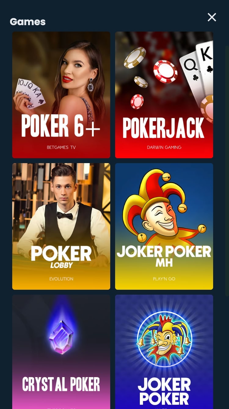 List with poker games 