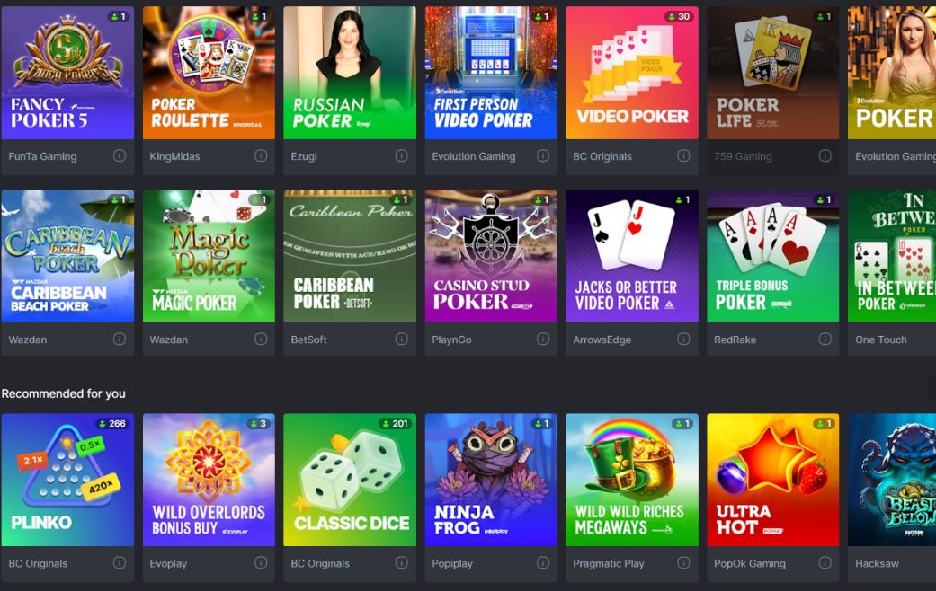 poker games AU