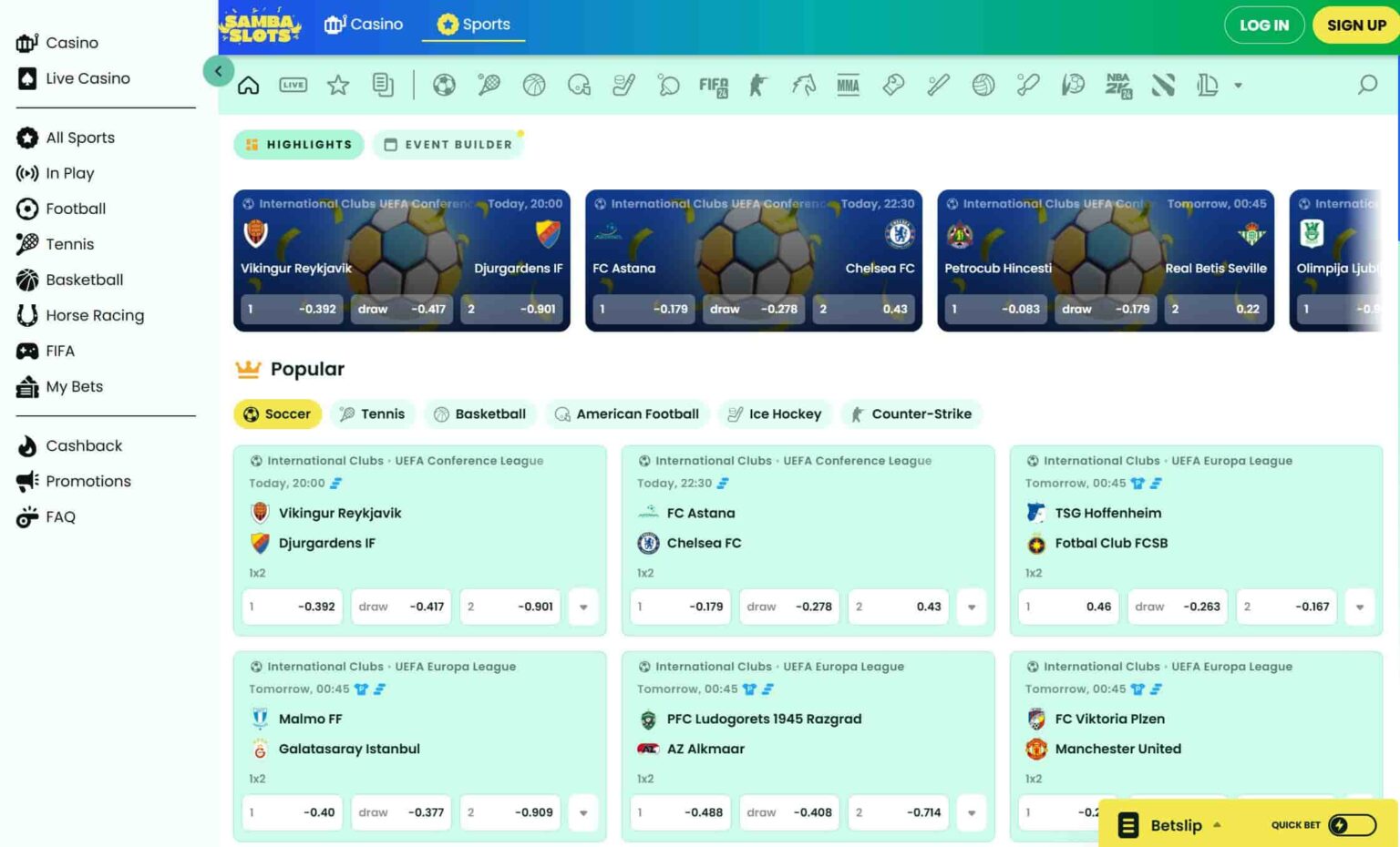 soccer at samba slots