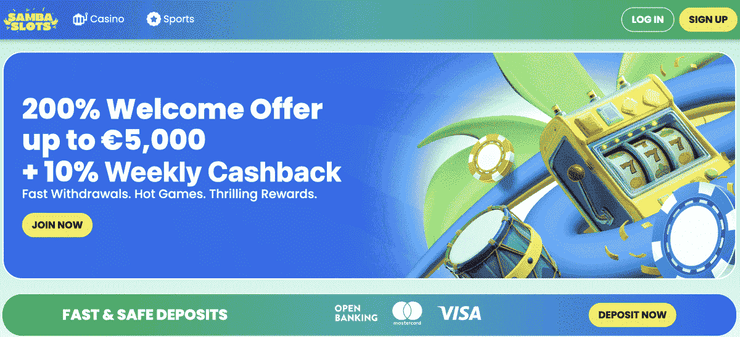 samba slots online kasíno
