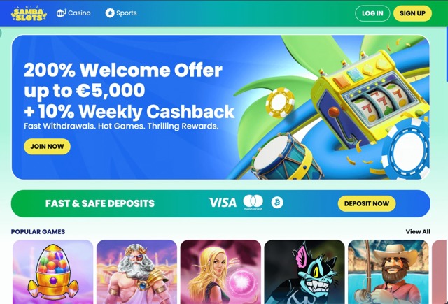 samba slots uued online kasiinod