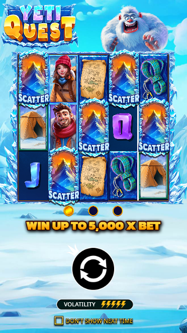 Yeti Quest slot game reels