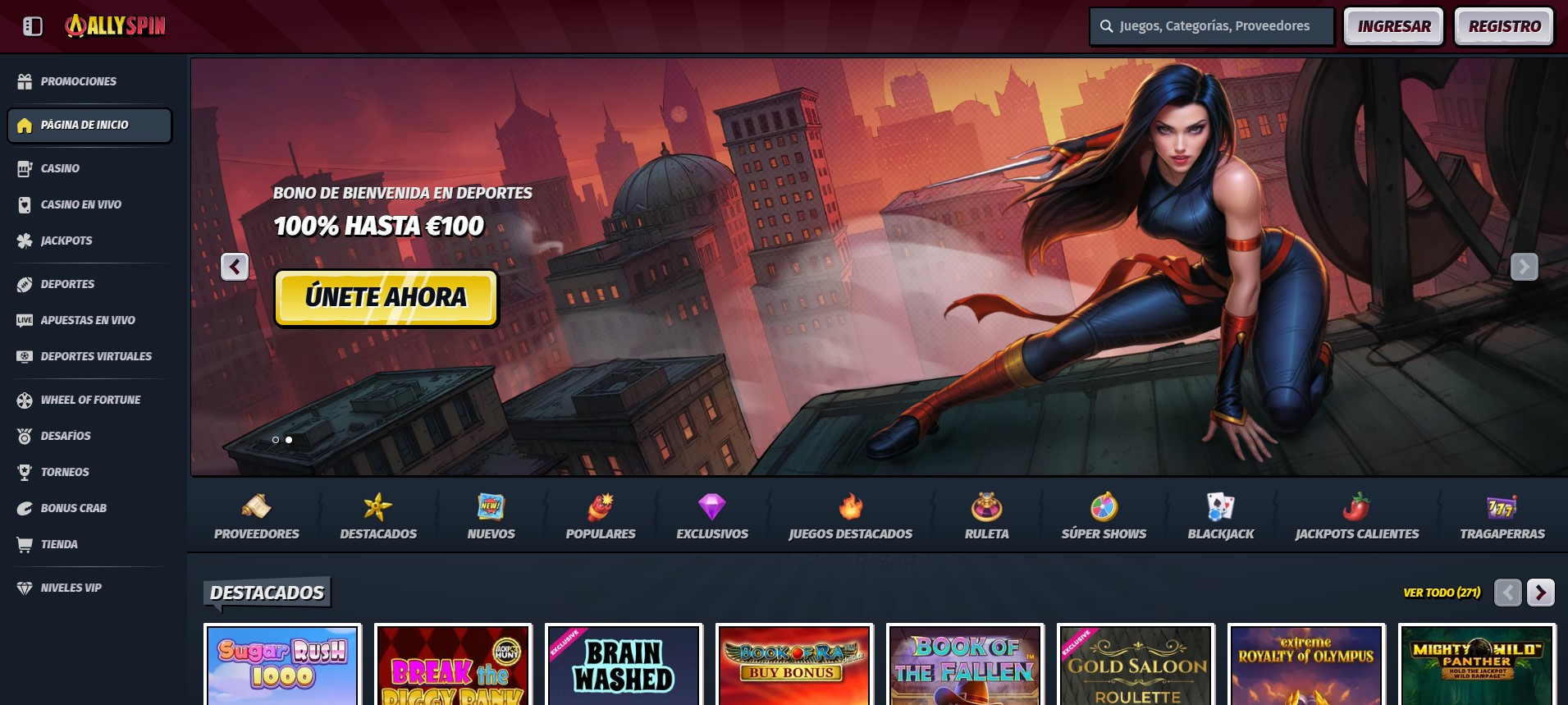 Allyspin, one of New Online Casinos Canada, welcome bonus and slots