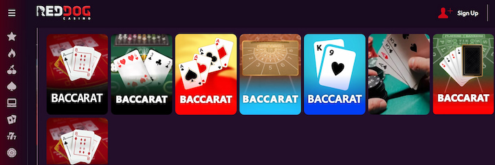 red dog casino baccarat games