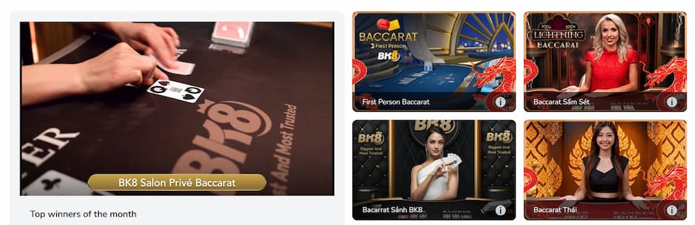 Chọn game Baccarat