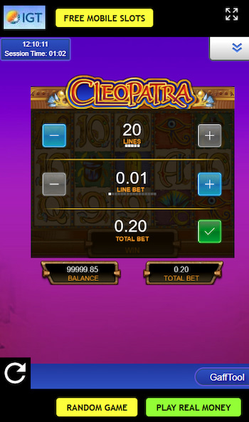 Cleopatra Slot Betting Options Mobile