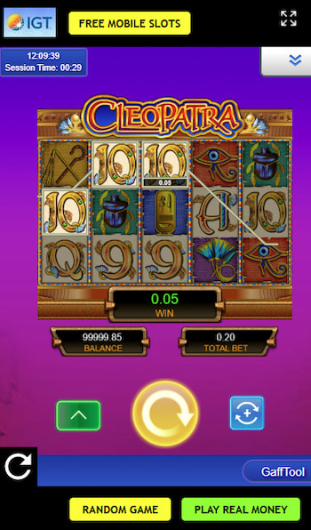 Cleopatra Slot Machine Game Screen Mobile