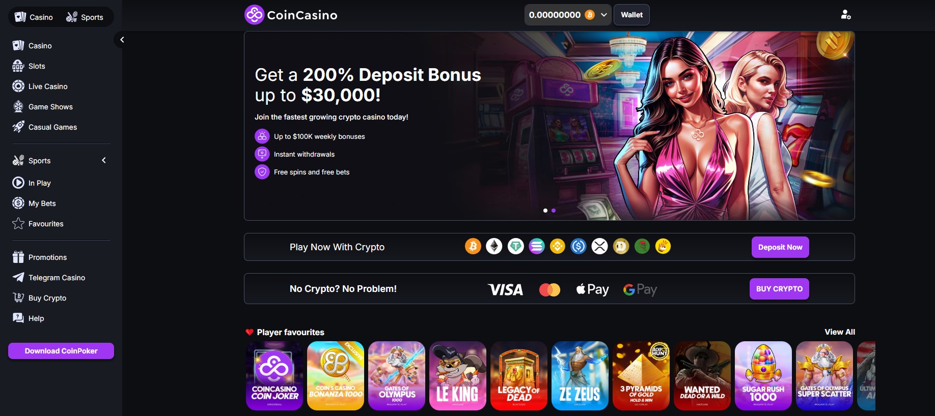 2. Creating a CoinCasino Account - Top Avalanche Casino