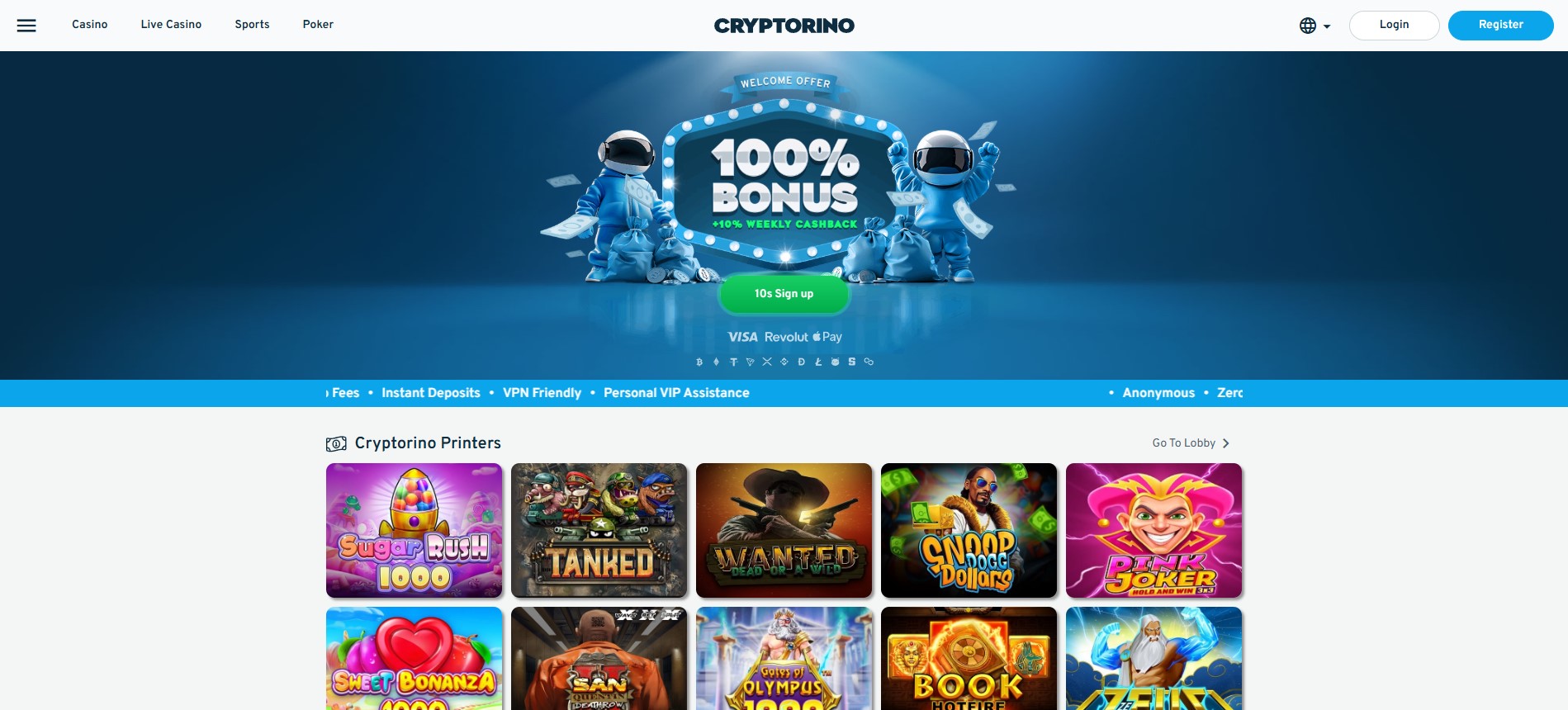 Cryptorino - USD Coin (USDC) Casinos