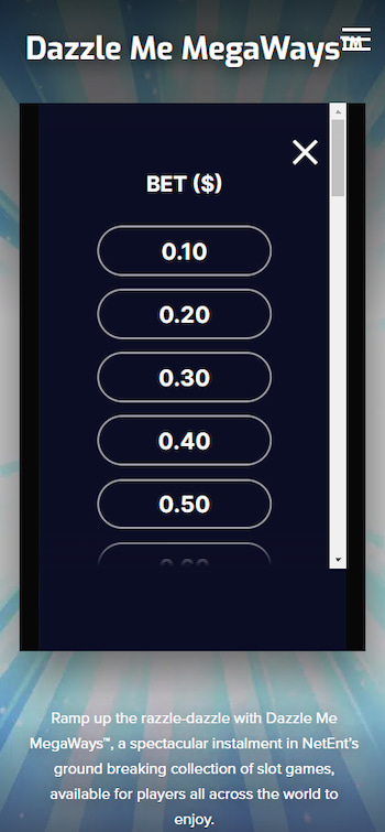 Dazzle-Me-Megaways-Betting-Options-Mobile