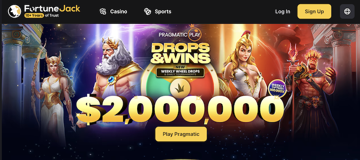 A snapshot of the FortuneJack Drop and Wins Bonus