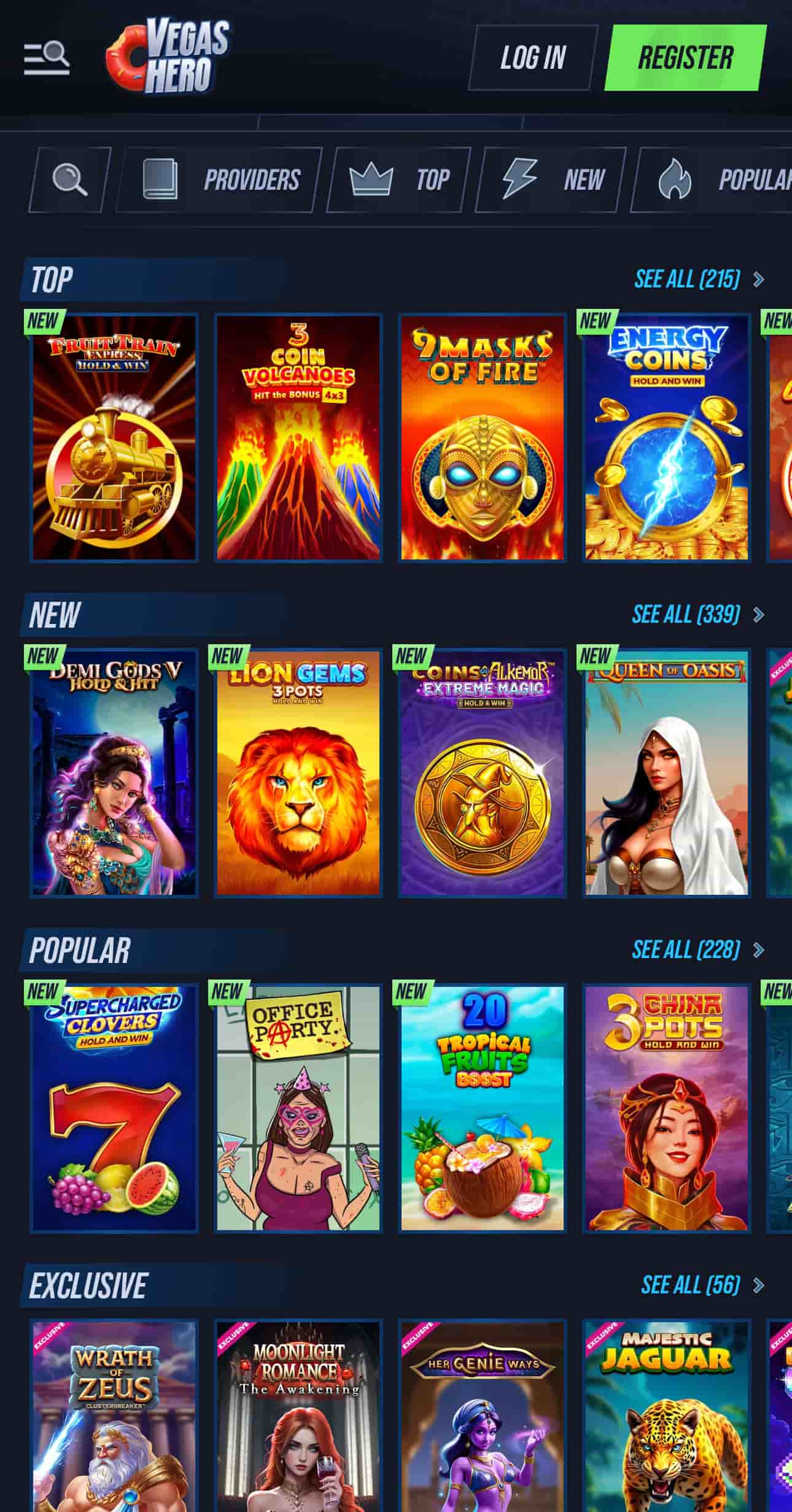Vegas Hero - one of the best casino apps in Ontario