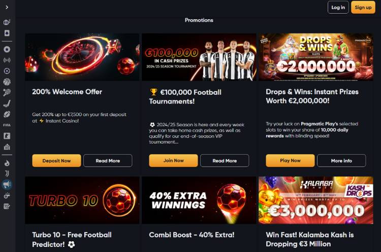 Instant Casino Bonussen, casino zonder Cruks