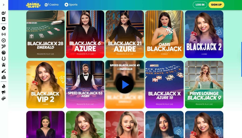 A preview of online blackjack nz at Samba Slots