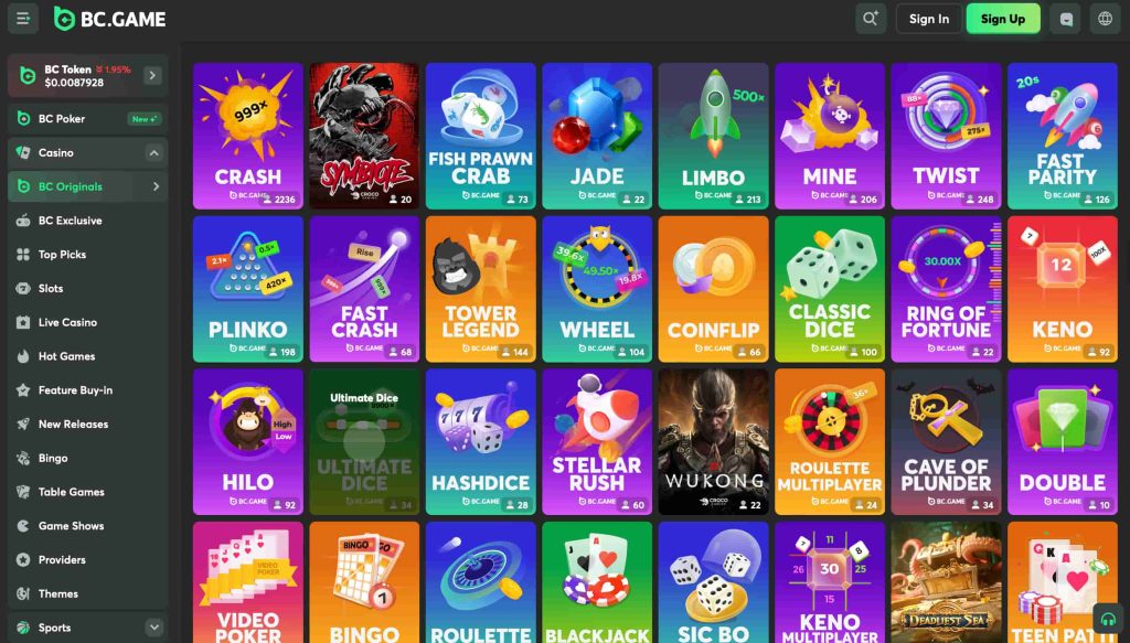 BC Game - one of the best UK sports betting apps