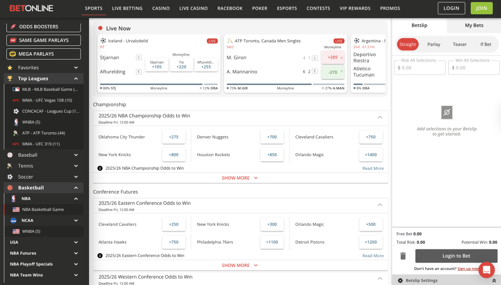 BetOnline - one of the best basketball sportsbooks