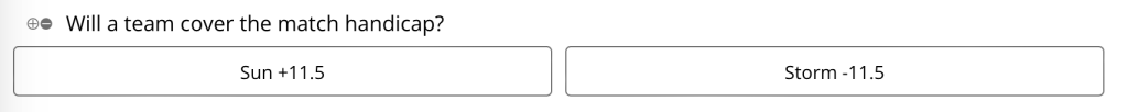Handicap betting options at BetOnline
