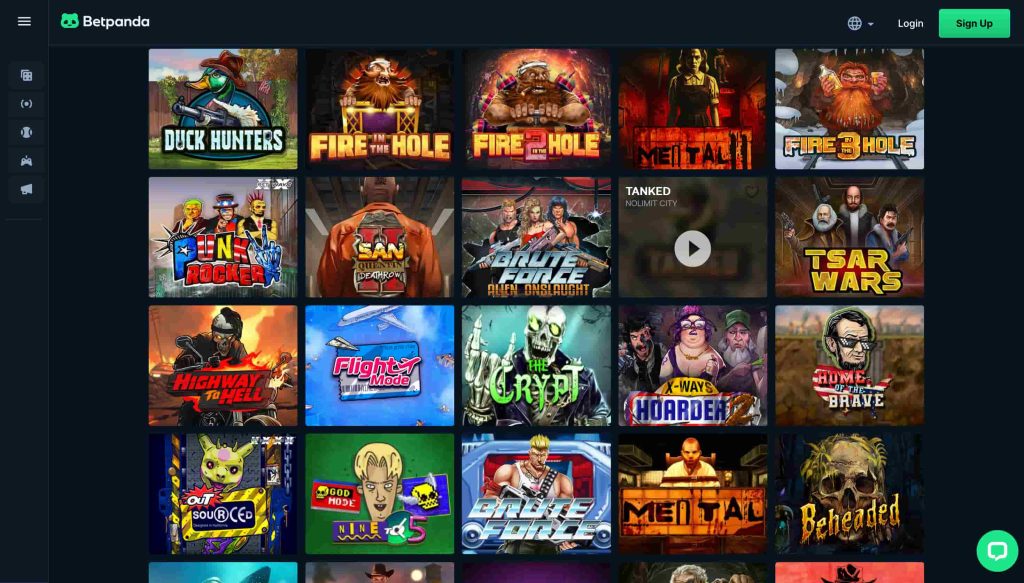 A preview of the slots at BetPanda independent casino