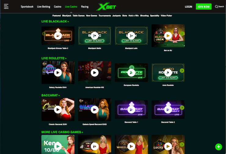What the Xbet live casino looks like 