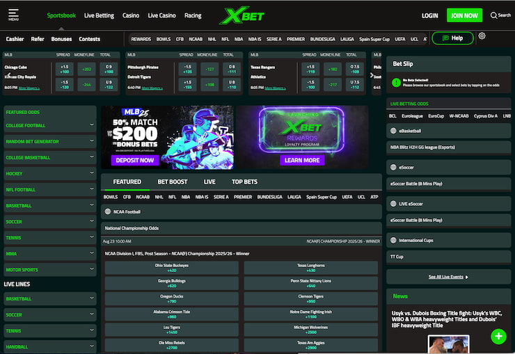 A look at the Xbet sportsbook 