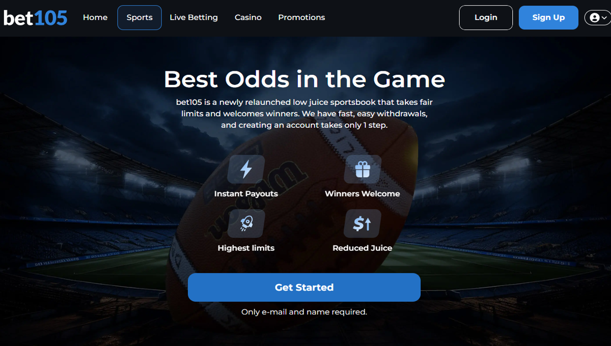 6. Bet105 – Best Betting App Low-Vig Betting App for Value Hunters