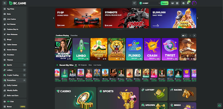 An overview of the BC.Game no-KYC gambling site, best known for its huge game library.