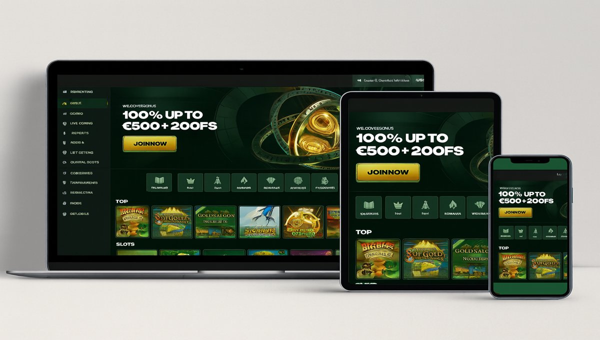 image of a BCH casino website displayed across Desktop, Tablet, and Mobile